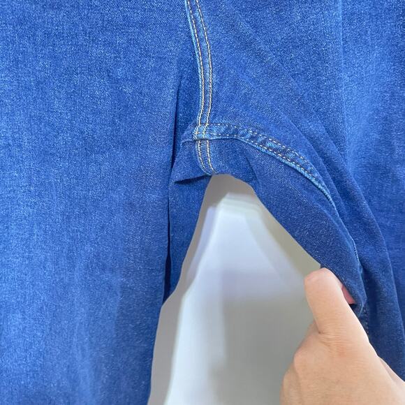 Boden Denim Wide Leg Jeans Womens 16 Raw Frayed Hem Faded Pockets Hi Rise - Picture 7 of 9